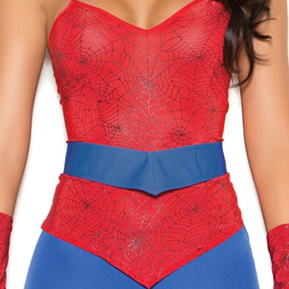 Spider Super Hero Costume 5Pc Womens Size XL for Halloween Roleplay Cosplay - Picture 8 of 10
